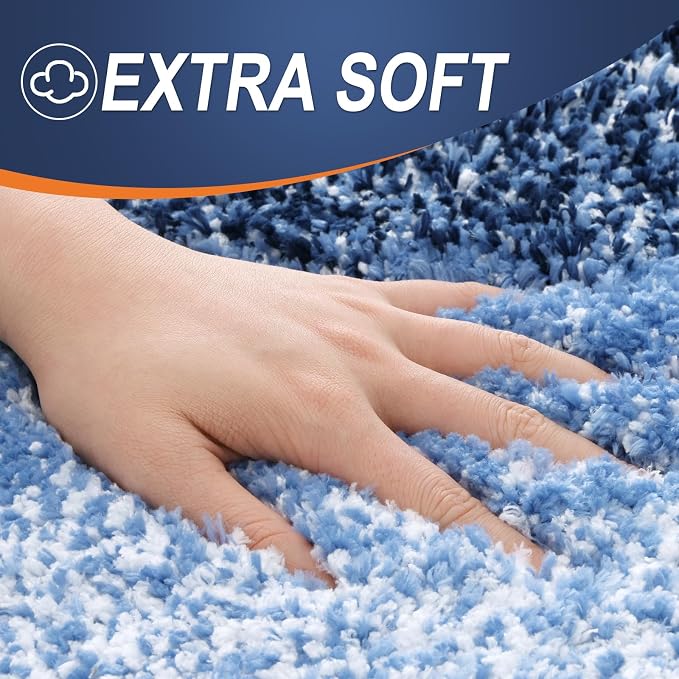 OLANLY Bathroom Runner Rugs Mat 44x24, Extra Soft Absorbent Microfiber Bath Rugs, Rubber Backing, Quick Dry, Washable Long Bath Mats for Bathroom Floor, Tub and Shower, Home Decor Accessories, Navy