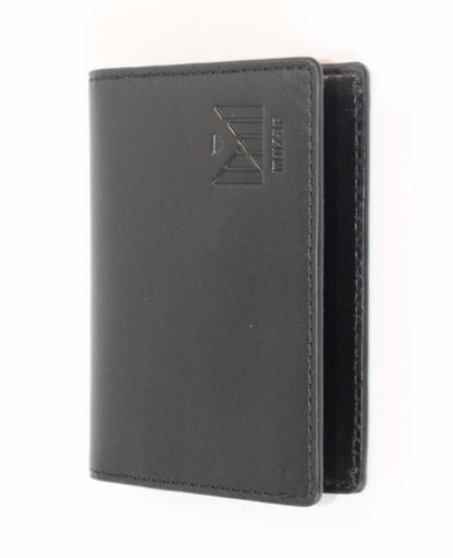 muzaf Premium Leather card holder, compact, 5 slots, hand stitched (Sand Black)