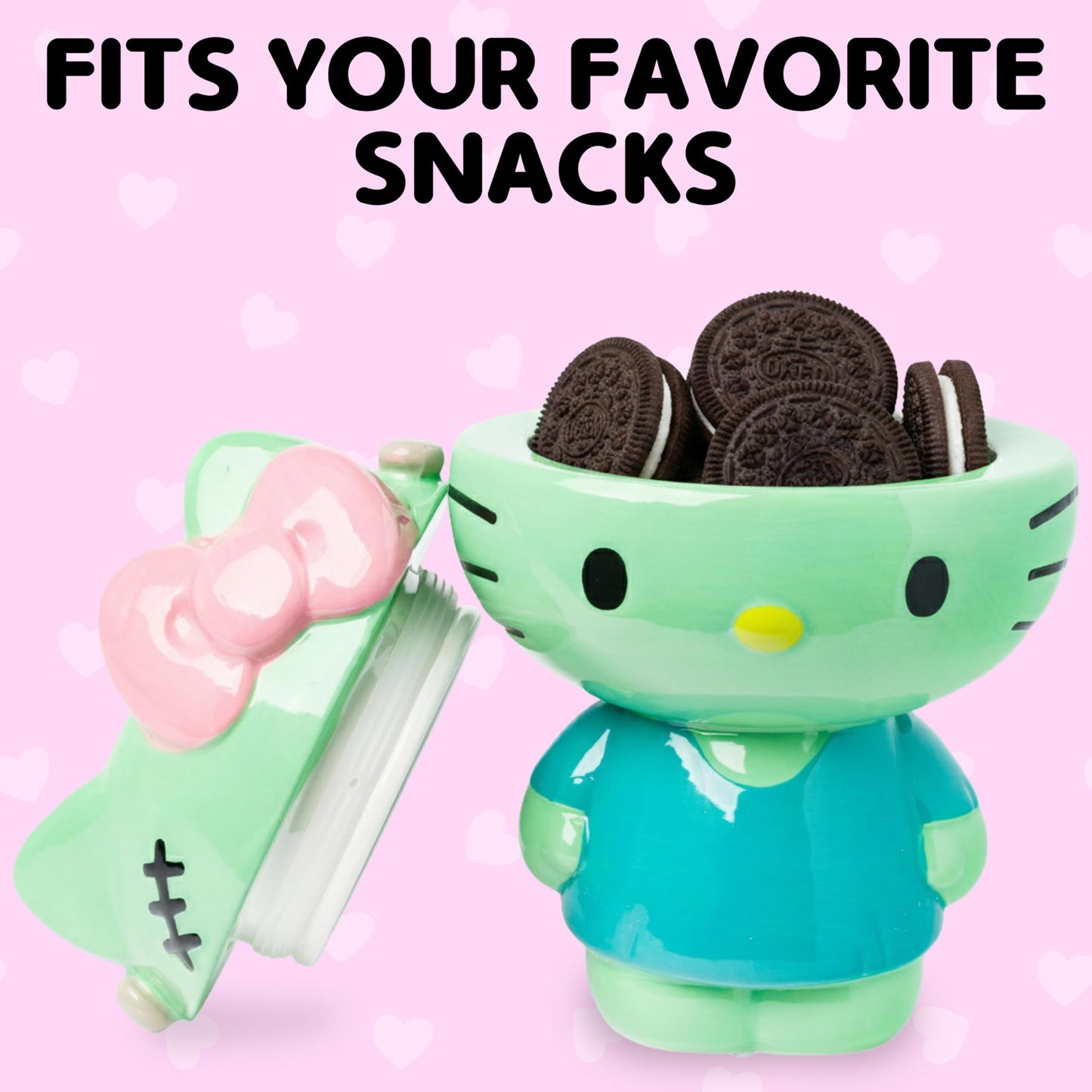 Silver Buffalo Sanrio Hello Kitty Frankenstein Sculpted Ceramic Cookie Jar, 7” x 5.75” x 9.75”