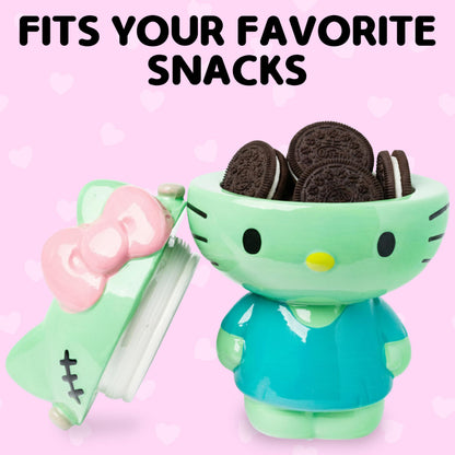 Silver Buffalo Sanrio Hello Kitty Frankenstein Sculpted Ceramic Cookie Jar, 7” x 5.75” x 9.75”