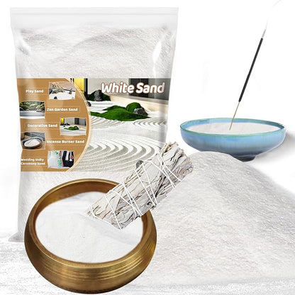 RAINFLOW 30 OZ Fine White Sand for Crafts - Quartz Zen Garden Sand Decorative for Vases Filler, Wedding Unity Ceremony, Incense Burner, Aquarium