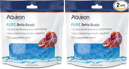 Aqueon Pure Betta Beads, Blue (Pack of 2)