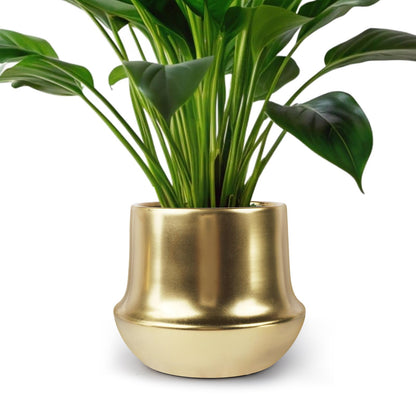 Decor Trends Brass Gold Plant Pot Indoor Planter Small Flower Pot 6 inch Ceramic Plant Flower Pot Container Decorative Gold Pots for All House Plants ,Succulents,Flowers and Cactus, Small 5.9‘’