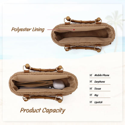 Lanpet Straw Woven Handbags Handmade Summer Beach Bags Wicker Rattan Crossbody Bag for Vacation