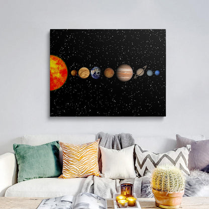 Framed Space Solar System Galaxy Planets Canvas Wall Art Astronomy Interstellar Science Decor Poster For Living Room Bedroom Home Office Artwork Gift Ready To Hang (16x24 Inches)