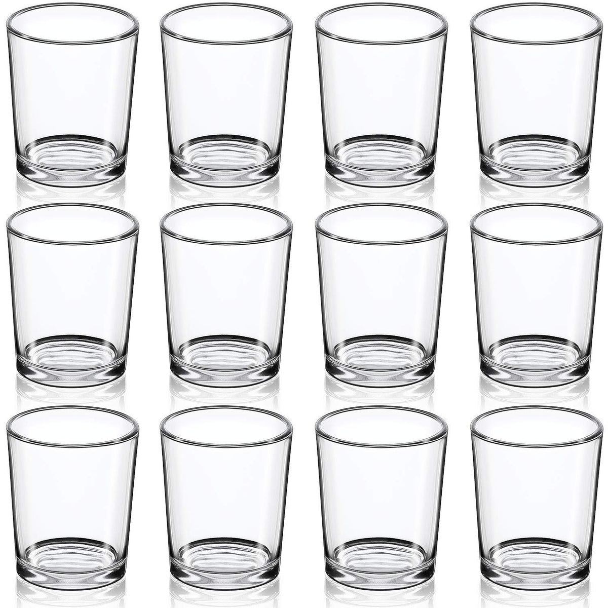 DARJEN Votive Candle Holders Set of 12 - Glass Votives Holder - Clear Floating Tealight Candle Holder Bulk for Table Centerpieces & Wedding Decor