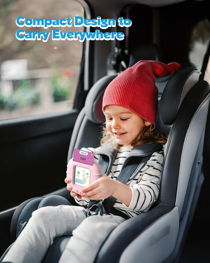 Airbition Talking Flash Cards for Toddlers 1 2 3 4 Year Olds, Montessori Language Learning Toys with 224 Words, Pocket Speech Therapy Toys, Children's Sensory Educational Device, Pink