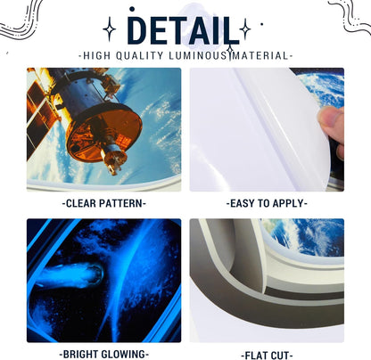 Quanhaigou Glow in The Dark 3D Space Wall Decals, Set of 3 Galaxy Window Stickers for Wall,Planet Themed Room Decor for Kids Boys