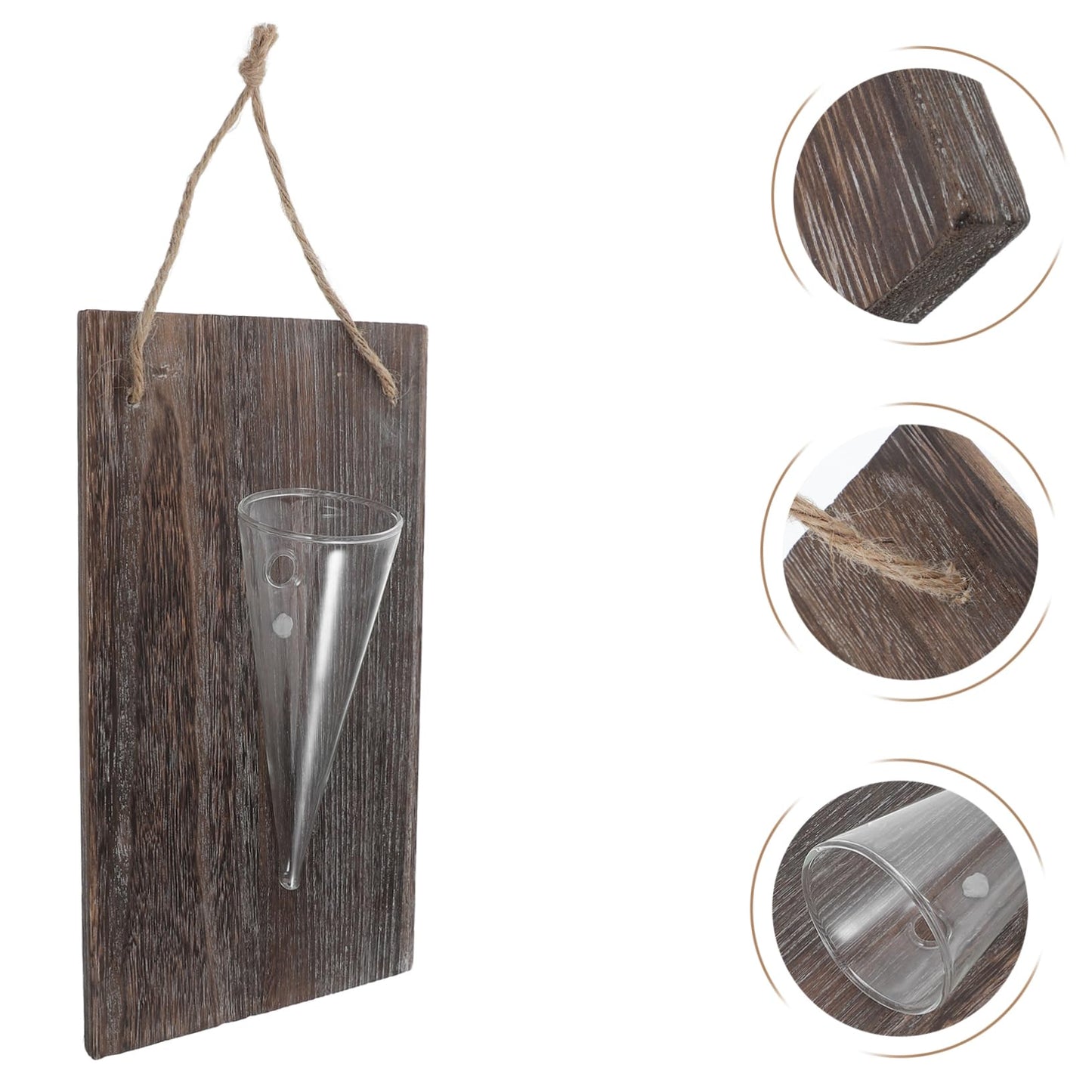 Garneck Wall Hanging Terrarium Planter Hydroponic Glass Vase Board Decorative Plant Holder for Floral Arrangements Home and Office
