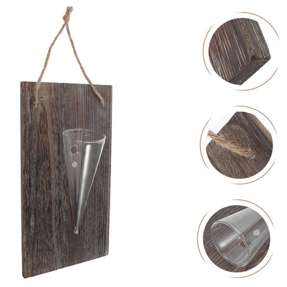 Garneck Wall Hanging Terrarium Planter Hydroponic Glass Vase Board Decorative Plant Holder for Floral Arrangements Home and Office
