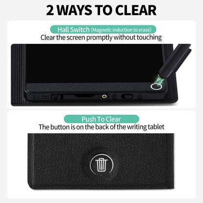 LCD Writing Tablet for Adult: Mini 6.5 Inch Full Screen Digital Notepad with Hall Switch and Tablet Case Reusable Writing Pad Portable Use for Office Study Teaching