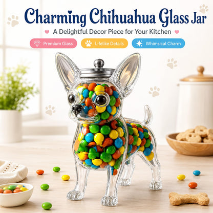 BQFLY Chihuahua Gifts Dog Cookie Jar Cute Candy Treat Container Unique Goose Jars Dachshund Fun Dish Glass Cat Turtle Candy-Shaped Containers Animal Airtight with Lid Snack Bean Storage Bottle