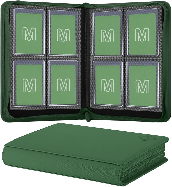 Toploader Binder,4-Pocket Side Load Trading Card Album, Holds 128 Cards with Double-Sided Pockets for MTG, Sports Cards, Top Loader Storage