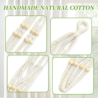 fxnx Bohemian-Style Macrame Plant Hanger Fits pots Sized from 4 to 15 inches in Diameter, Ideal for Hanging planters for Indoor Plants. Hanging Plant Holders is a Perfect Choice.(POTS NOT Included)