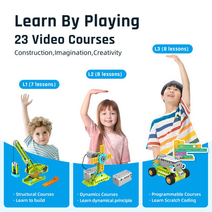 makerzoid Coding Robot Toy for Kids 6+, 100+ in 1 APP Control Robots Building Toys, Programmable Scratch Coding Kit with 23 Video Courses,Birthday Toy for Kids (370 Blocks)