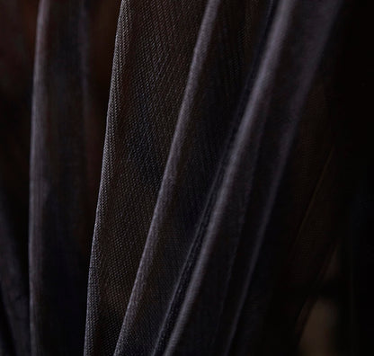Mengersi Canopy Bed Curtains with Lights,Elegant Bed Canopy Curtains Bed Netting for Full Queen King Size Bed,Halloween Decoration,Gothic Black Room Decor Aesthetic