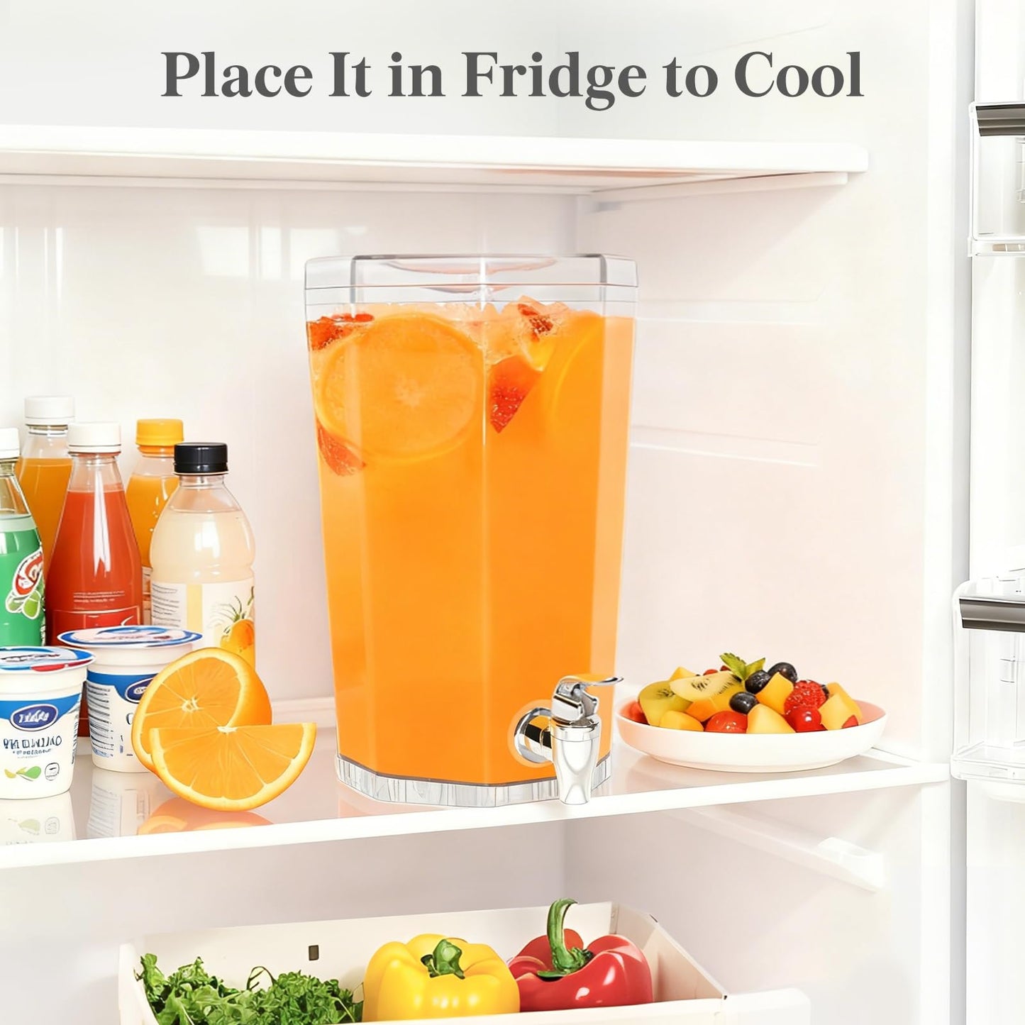 Lifewit 1 Gallon Drinks Dispense for Partiesr, Small Beer Dispenser, Plastic Beverage Pitcher for Cocktail, Soda, Tea, Juice Container for Lenmonade Stand, Mimosa Bar Supplies, 27 x 16 cm/10x6" 2 Pcs