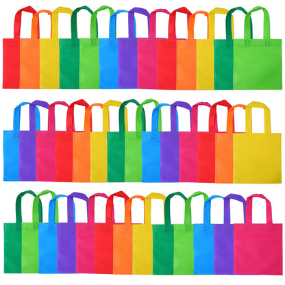 Elcoho 40 Pieces Non-Woven Party Favor Bags 8×8 Inch Resuable Goodie Gift Bag with Handles Tote Treat Bag for Birthday Party