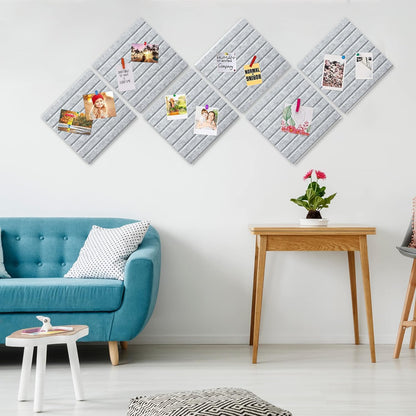 Yunihome Cork Board for Walls 36" x 24", 6 Pack Felt Bulletin Board Wall Tiles with 30 Push Pins for Home Kitchen School Office Wall DIY Decorative