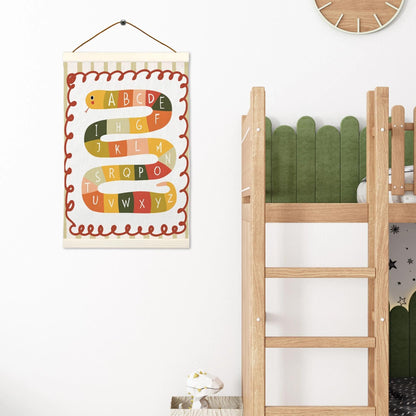 LKETW Snake Alphabet Classroom Poster Hanger Frame 12x16 Inch, Alphabet ABC Educational Wall Art Posters for Classroom, Kids Hanging Banner Decor for Nursery Toddler Boy Girl Room Bedroom Playroom