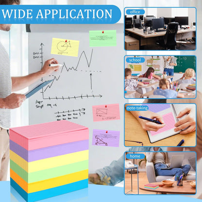 Bignc Index Cards Colored Notecards, 3 X 5 Inch Ruled Color Note Cards for School, Home & Office, Multi Colors Flashcards, Colorful Notecards,Pink Index Card Ruled, Purple Lined Flash Cards (1260)
