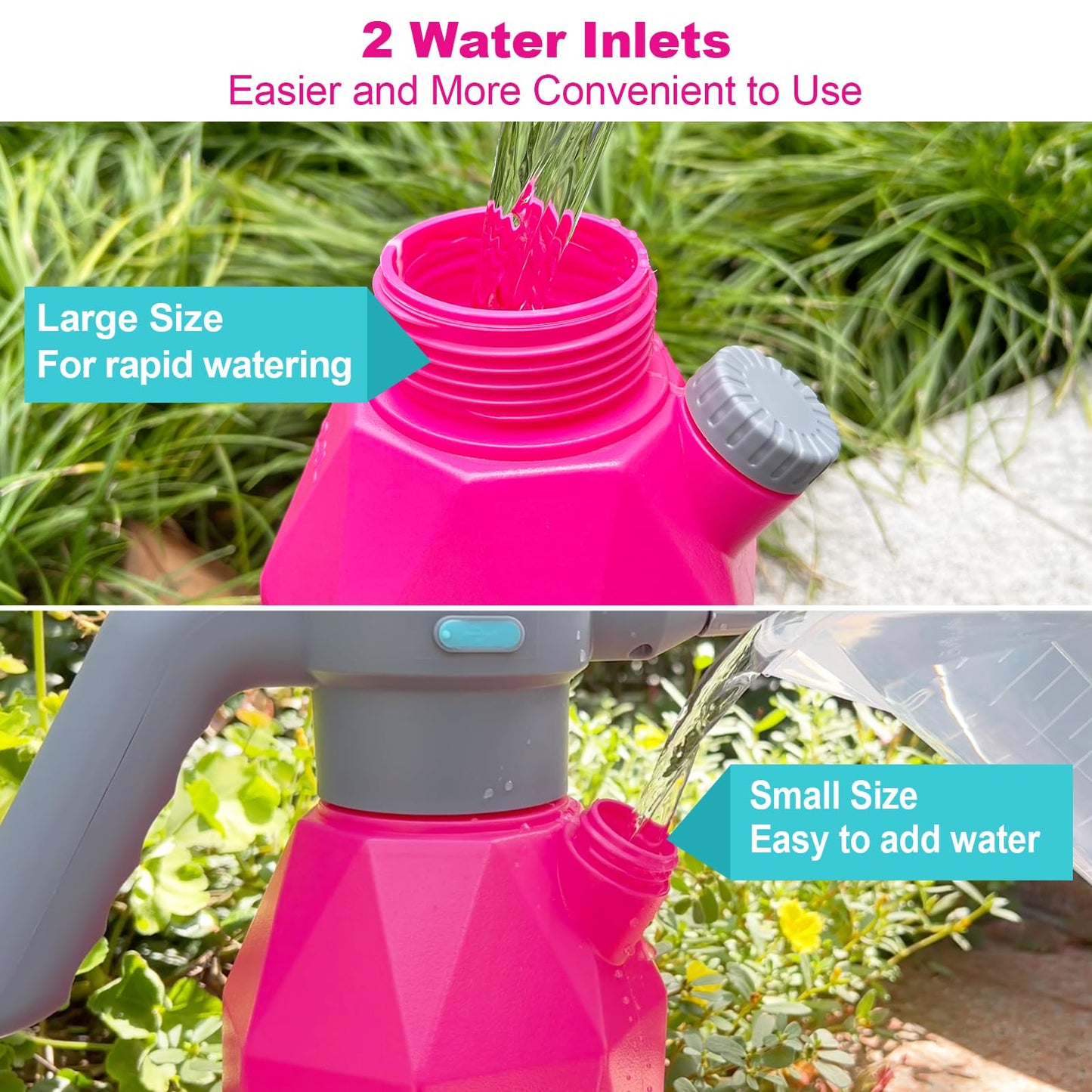 SideKing 0.5 Gallon Electric Spray Bottle Plant Mister for Indoor/Outdoor Plants, 2L Automatic Watering Can Rechargeable Battery Powered Sprayer with Adjustable Spout for Garden, Fertilizing, Cleaning