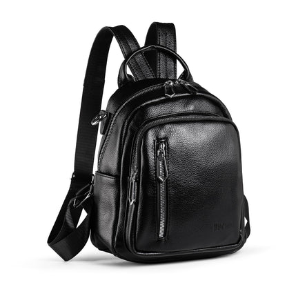 HUAZHIMAO Small Backpack Purse for Women Mini Backpacks PU Leather Women's Versatile 3 in 1 Fashion Handbag Travel Daypacks (Black)