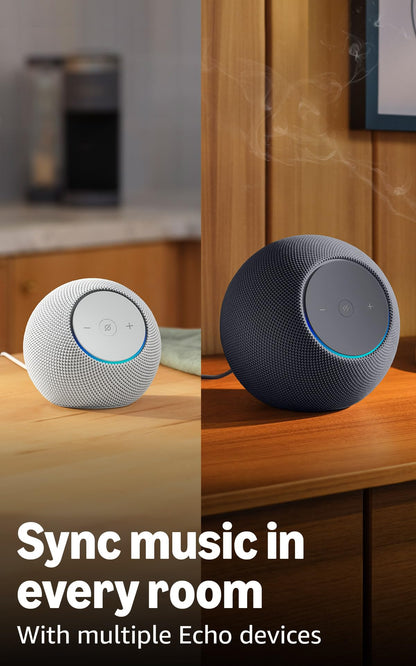 Echo Dot Max (newest model) stereo pair, Glacier White