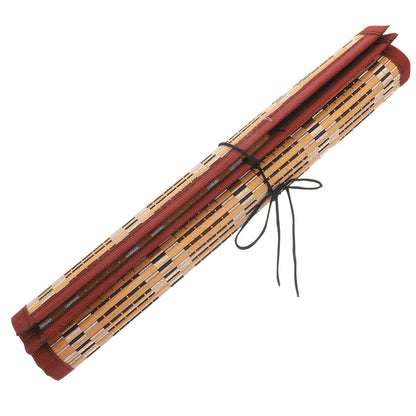 NUOBESTY Roll-up Bamboo Brush Holder Portable Calligraphy Pen Storage Organizer Writing Brush Holder for Painters Artist Students