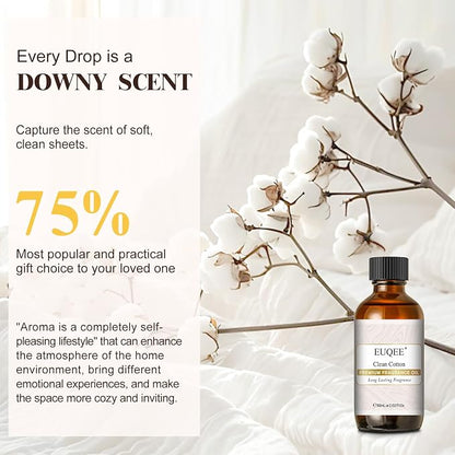 EUQEE Clean Cotton Fragrance Oil, 2.02 Fl oz/ 60ml Fragrance Oils for Diffuser, Candle Making, DIY Soap with Glass Dropper