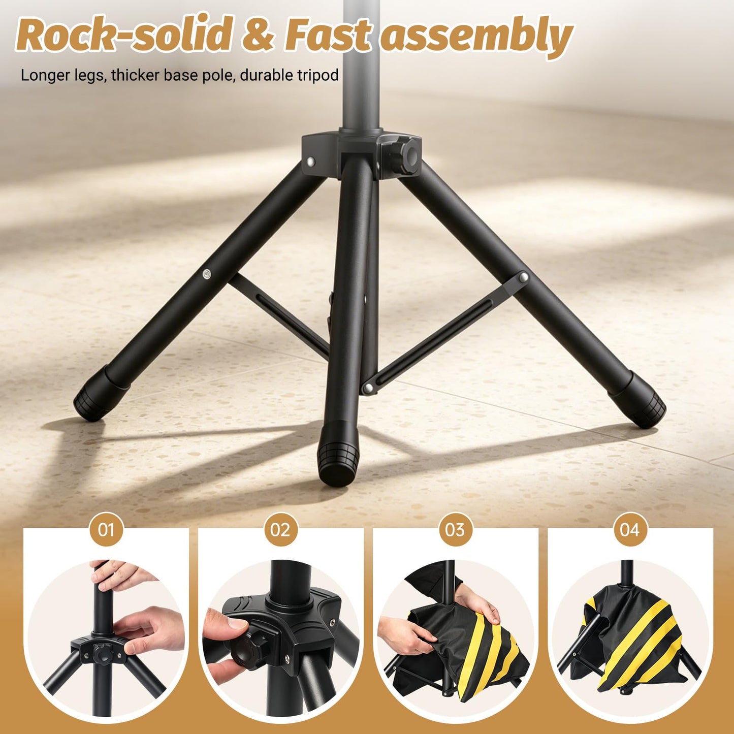 Forlogic 10x7.5Ft Backdrop Stand, Heavy Duty Adjustable Photo Back Drop Stand for Party, Photography, Banner Stand (Includes Six Background Stand Clamps)