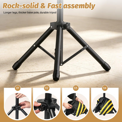 Forlogic 10x7.5Ft Backdrop Stand, Heavy Duty Adjustable Photo Back Drop Stand for Party, Photography, Banner Stand (Includes Six Background Stand Clamps)