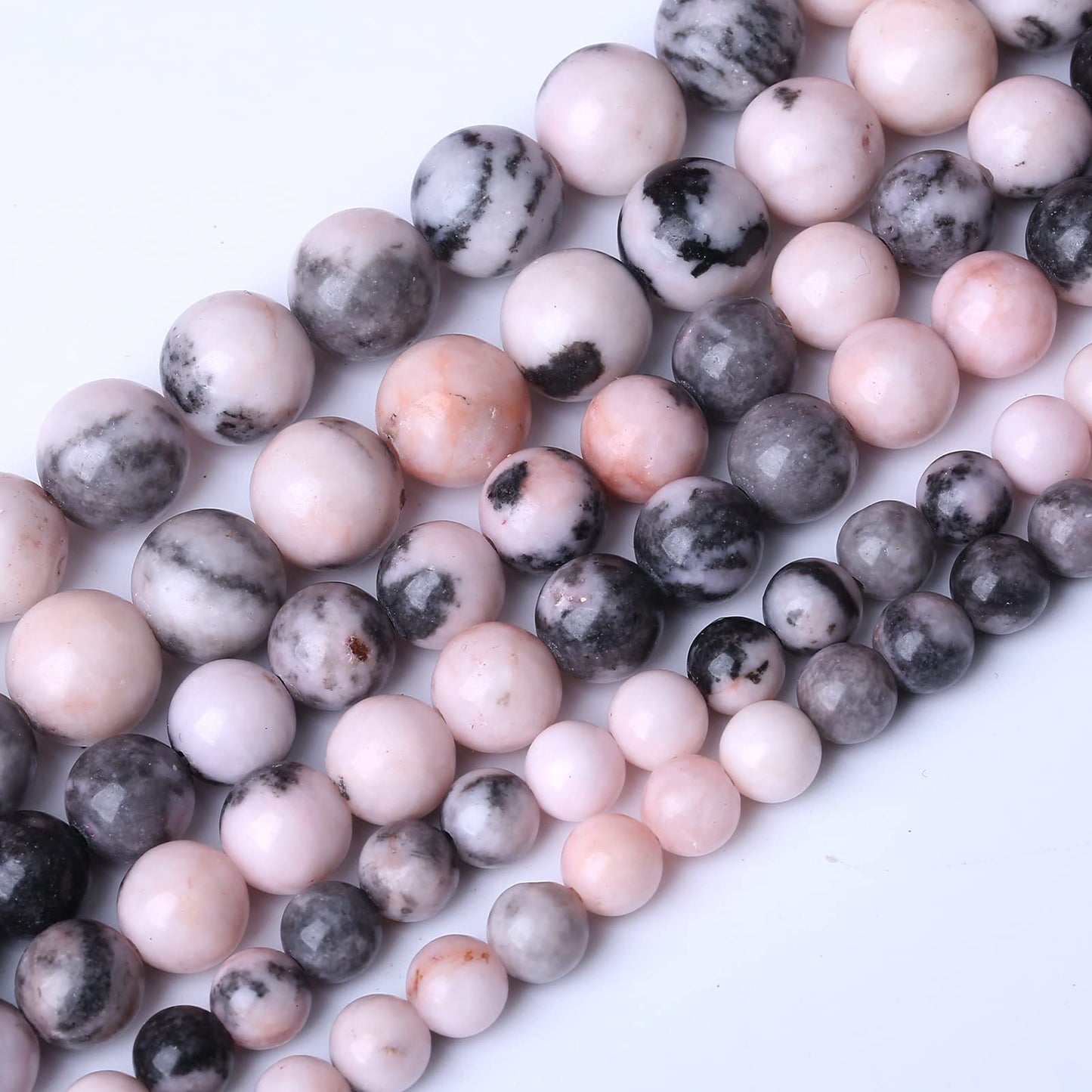 32PCS 12MM Natural Pink Zebra Jaspers Beads Round Loose Stone Beads for Jewelry Making DIY Energy Stone Healing Power Bracelet 15"