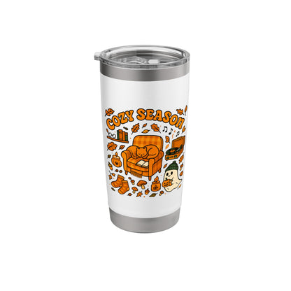 Halloween Cat Fall Cozy Season Stainless Steel Insulated Tumbler