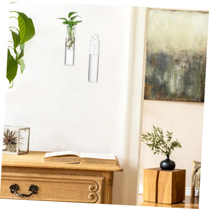 ibasenice 2pcs Hanging Propagation Planters Wall Mounted Flower Tube Vase Glass Terrarium Plants Holder Wall Vase for Flowers