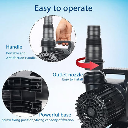WaterRebirth (14000GPH, UL Listed) PS- High Flow Submersible Water Pond Pump - Water Aquarium Fountain Pump - Aquarium,UL listed (14000GPH-1100W)