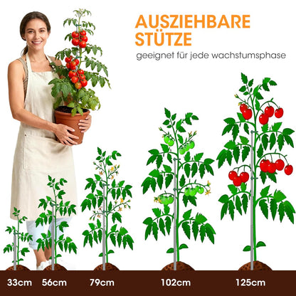 Aieve Extendable Plant Stakes, 13in to 49in Stainless Steel Telescoping Monstera Plant Support Stakes, Indoor Outdoor Garden Stake Support Sticks for Tomato Vegetables Monstera Vine (5 Packs)