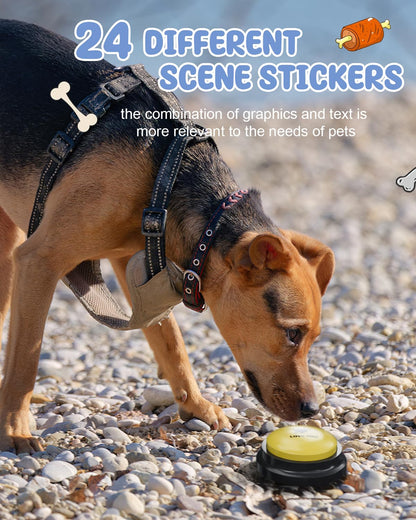 Acools Dog Buttons for Communication, 6 Pcs Dog Talking Button Set, 30s Voice Recordable Pet Training Buzzer, Speaking Buttons for Cats & Dogs with Waterproof Dog Activity Mat and 24 Scene Stickers