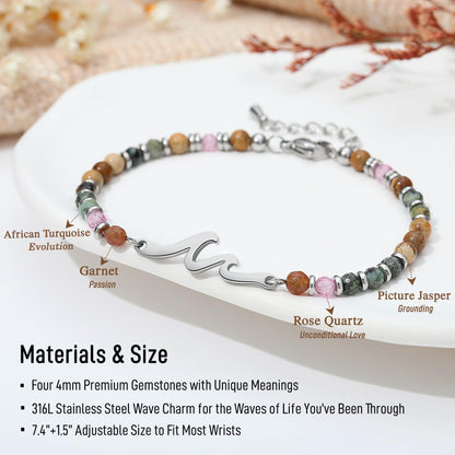 TONY & SANDY 40th Birthday Gifts Women, Wave Bracelet for Women Jewelry, 40th Birthday Decorations for Woman, Unique 40 Year Old Bday Gifts for Woman, Best Friend, Daughter, Wife, Sister