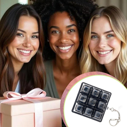 3 Pcs Keyboard Fidget Clicker Stress Relief Toys Keychain– Button Press Fidget Set for Stress Relief & Relaxation (9 Keys + 4keys + 1key Transparent Black)