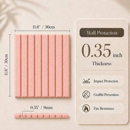 Baysola Stripe Felt Bulletin Board Panels 48 x 36 Inch Self Adhesive Wall Tiles Cork Board Alternative for Office Classroom Photos Notes 12 Pack