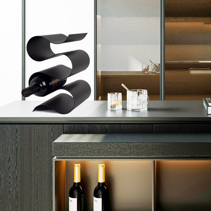 NETRCRHOM Wine Rack Countertop, Freestanding Creativity Modern Small Wine Holder, Tabletop Wine Stand for Kitchen Wine Bar Inside Cabinet, Pantry Decor-5 Bottle