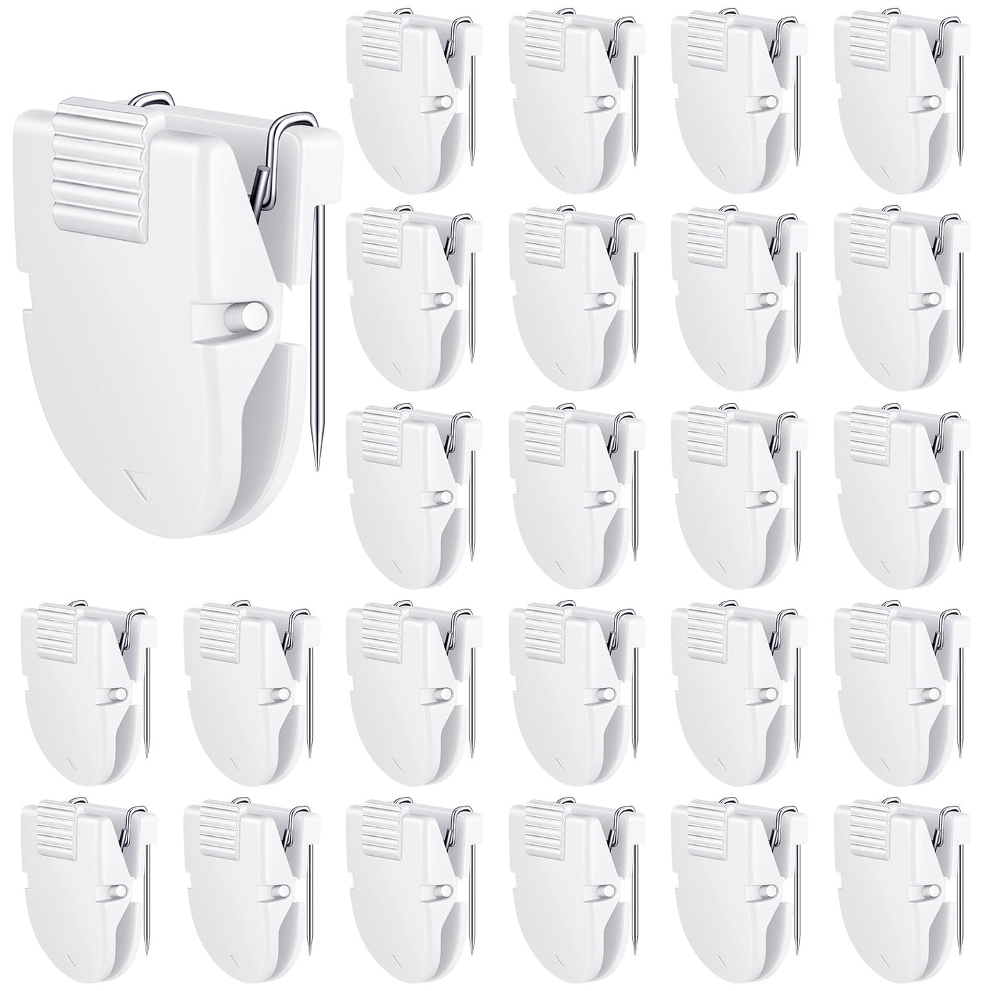 Feifeiya 25 Pcs Cubicle Clips Fabric Panel Cubicle Accessories Fabric Partition Panel Wall Clip Office Photos Wall for Notes Memos Standard Size, 40-Sheet Capacity (White)