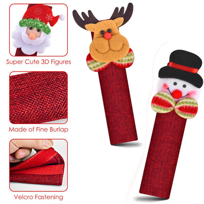 KATUMO Christmas Refrigerator Handle Covers, 8PCS Kitchen Appliance Handle Protectors - Adorable Snowman Design, Fridge & Microwave Oven & Dishwasher Safe