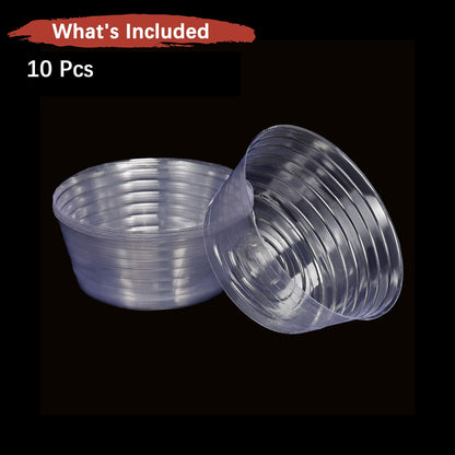 TIXIPEM 8IN Plant Pot Saucer [10PCS] - Round Deepened Flower Drip Tray Use for Indoor Outdoor Garden Potted Plants - [Clear] Plastic Plant Saucer