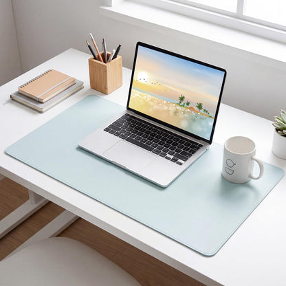 Tellegloww 6 Pack Non-Slip Leather Desk Pad Protector, 23.6"x 13.8" Office Desk Mat for Keyboard and Mouse, Waterproof PU Laptop Blotte Writing Pad with Suede Back for Home School Office, 6 Colors