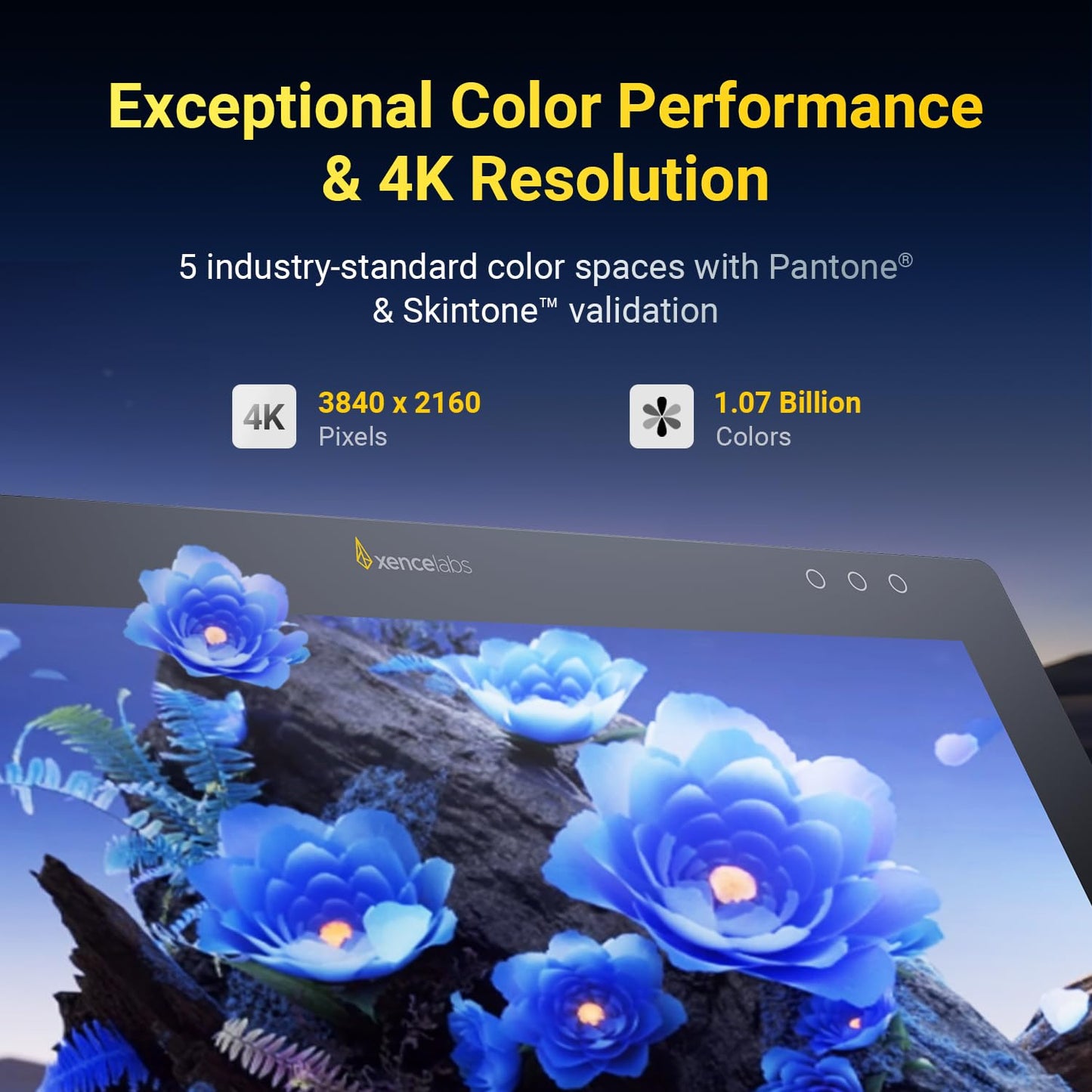 Xencelabs Pen Display 24+ Industry-First Pen Display with Calman Ready, Drawing Tablet with 4K Screen Monitor, Graphic Display with 44 Customizable Quick Keys, 2 Battery-Free Pens for Win/Mac/Linux