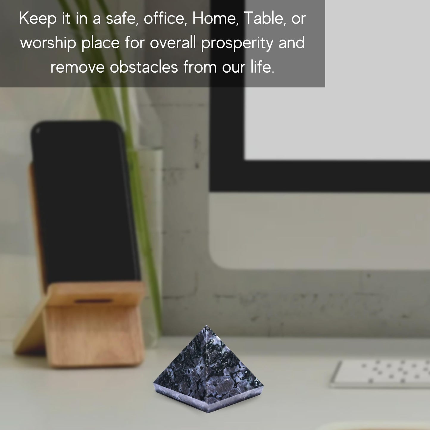 Amazing Gemstone Indigo Gabbro Pyramid Crystal Healing Stones - 1" Great Pyramid Figurine of Natural Stone Pyramid for Meditation, Reiki, Chakra Balancing and Crystal Pyramids Grid