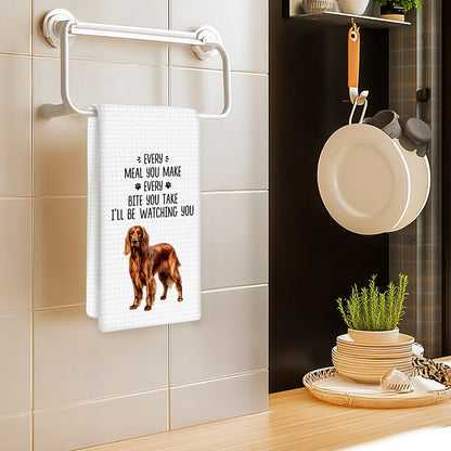 OINDADE Irish Setter Dog Gifts Kitchen Towels, Gifts for Irish Setter Dog Owners Lovers Hand Towels, Funny Every Meal You Make Dish Tea Towel for Kitchen, DogLovers Gift Bathroom Decor, 16x24In
