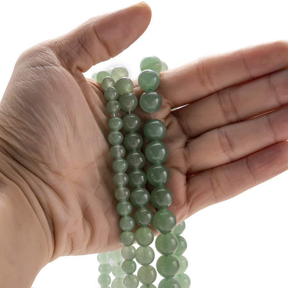 BEADIA Natural Green Aventurine Jade Stone Round Loose Semi Gemstone Beads for Jewelry Making 6MM 61PCS
